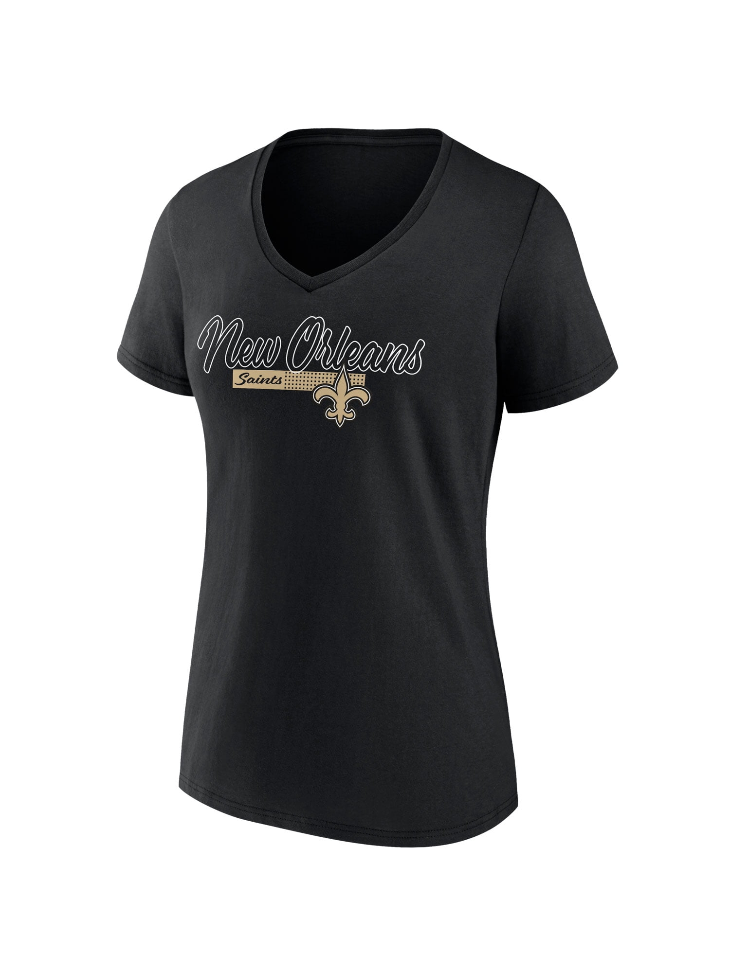 NFL New Orleans Saints Women's Cotton Black Short Sleeve T-Shirt