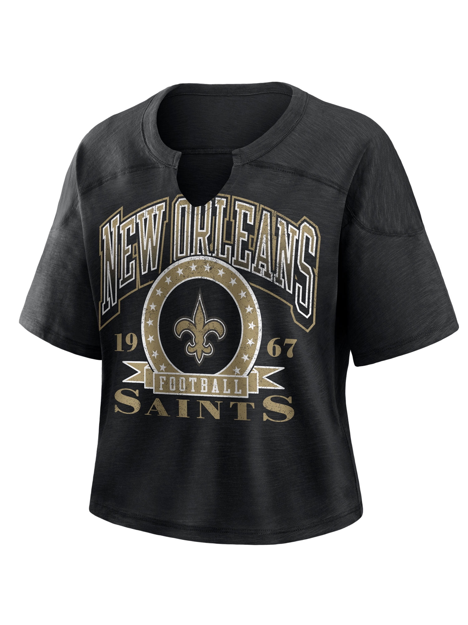 NFL New Orleans Saints Women's Cotton Black Short Sleeve T-Shirt