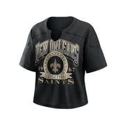 NFL New Orleans Saints Womens Cotton Black Short Sleeve T-Shirt