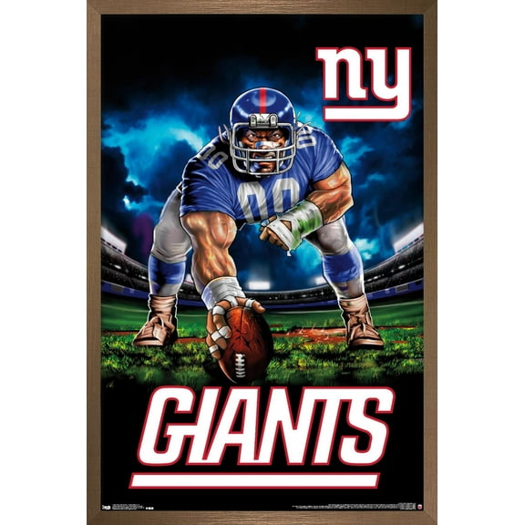 NFL New York Giants - 3 Point Stance 19 Wall Poster, 22.375" x 34", Framed
