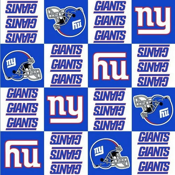 NFL New York Giants 58" 100% Polyester Fleece Sports Logo Fabric By the Yard, Blue