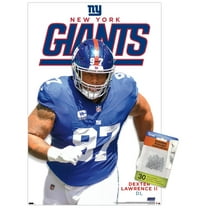 NFL New York Giants - Dexter Lawrence II Feature Series 24 Wall Poster with Push Pins, 14.725" x 22.375"