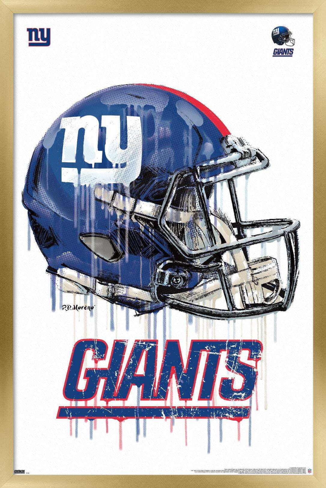 NFL New York Giants - Drip Helmet 20 Wall Poster, 22.375" x 34", Framed