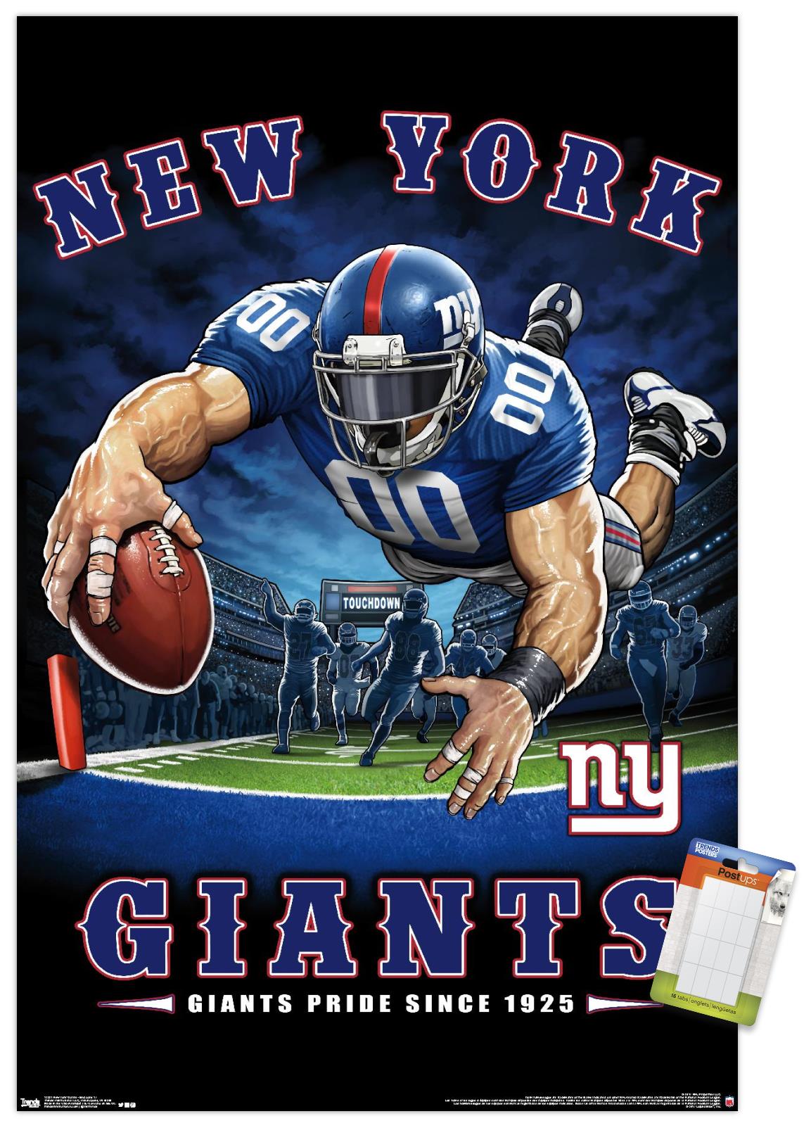 NFL New York Giants - End Zone 17 Wall Poster, 14.725" x 22.375" - image 1 of 5