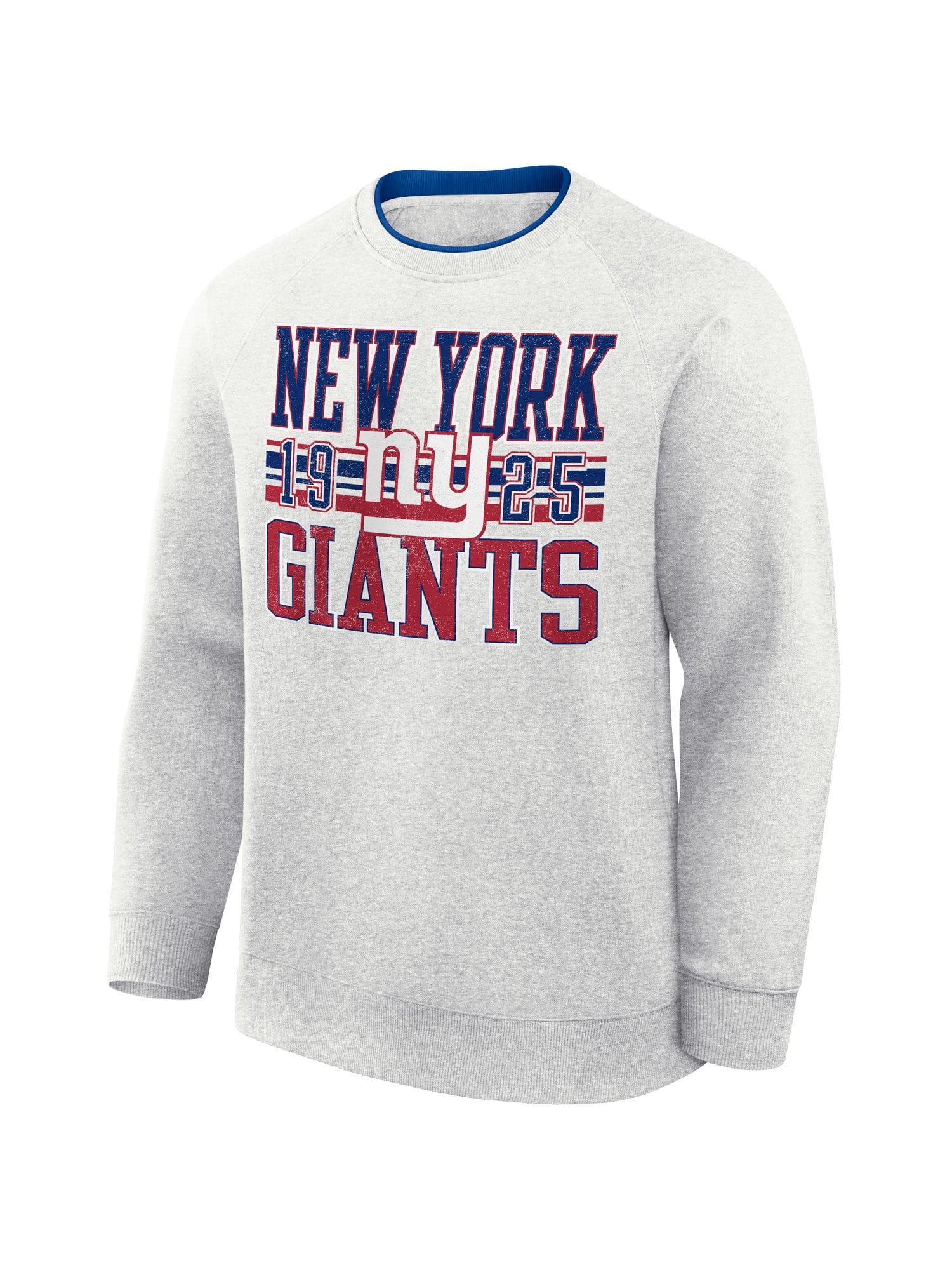 NFL New York Giants Men's Cotton Gray Heather Long Sleeve Crew Fleece Sweatshirt