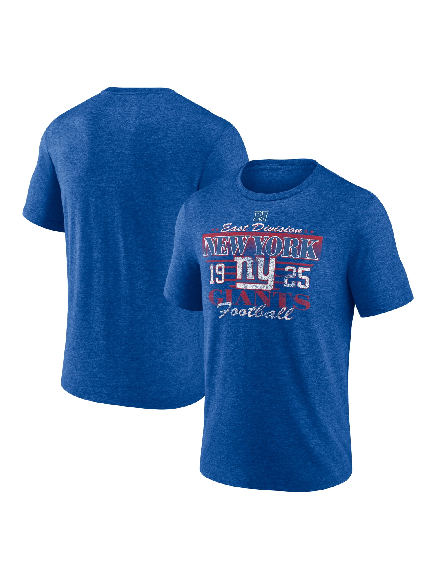 NFL New York Giants Men's Synthetic Blue Heather Short Sleeve T-Shirt