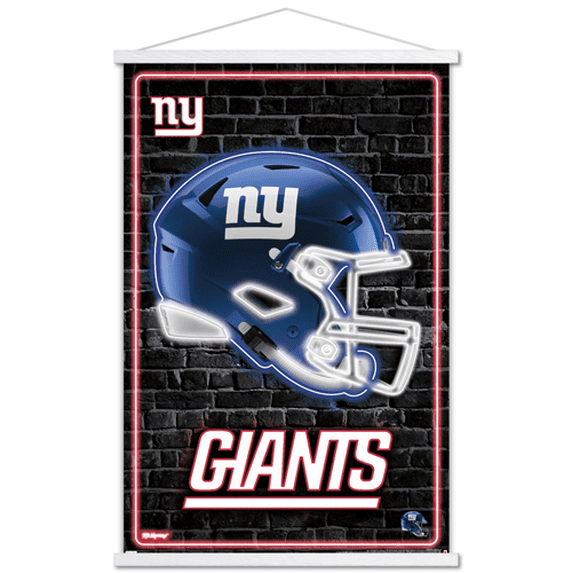 NFL New York Giants - Neon Helmet 23 Wall Poster with Magnetic Frame, 22.375" x 34"