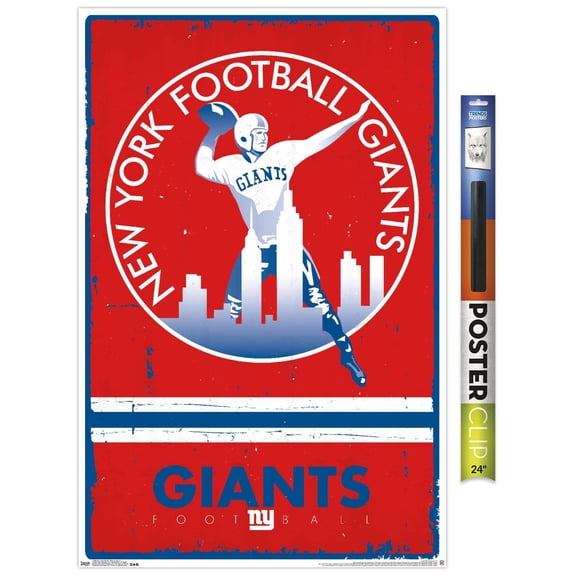 NFL New York Giants - Retro Logo 15 Wall Poster, 22.375" x 34"