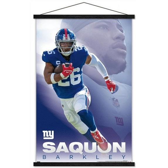 NFL New York Giants - Saquon Barkley 22 Wall Poster with Magnetic Frame, 22.375" x 34"
