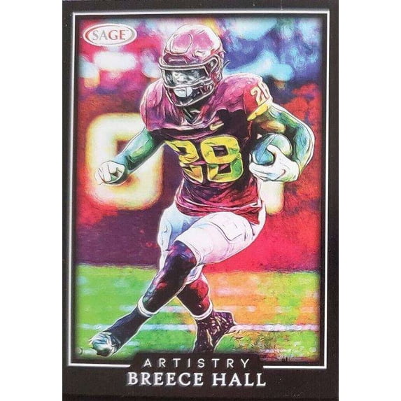 NFL New York Jets 2022 Artistry Football Breece Hall Trading Card #34 (Rookie Card) (Sage Collectibles)