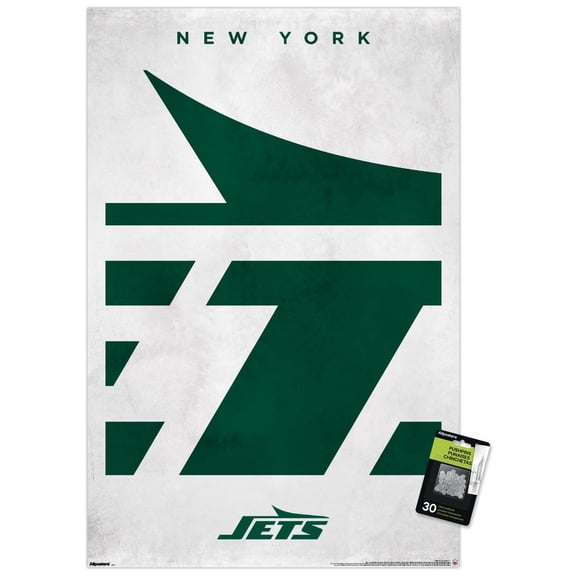 NFL New York Jets - Logo 25 Wall Poster with Push Pins, 22.375" x 34"