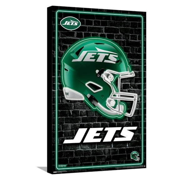 NFL New York Jets - Neon Helmet 24 Canvas Wall Poster, 14.725" x 22.375"