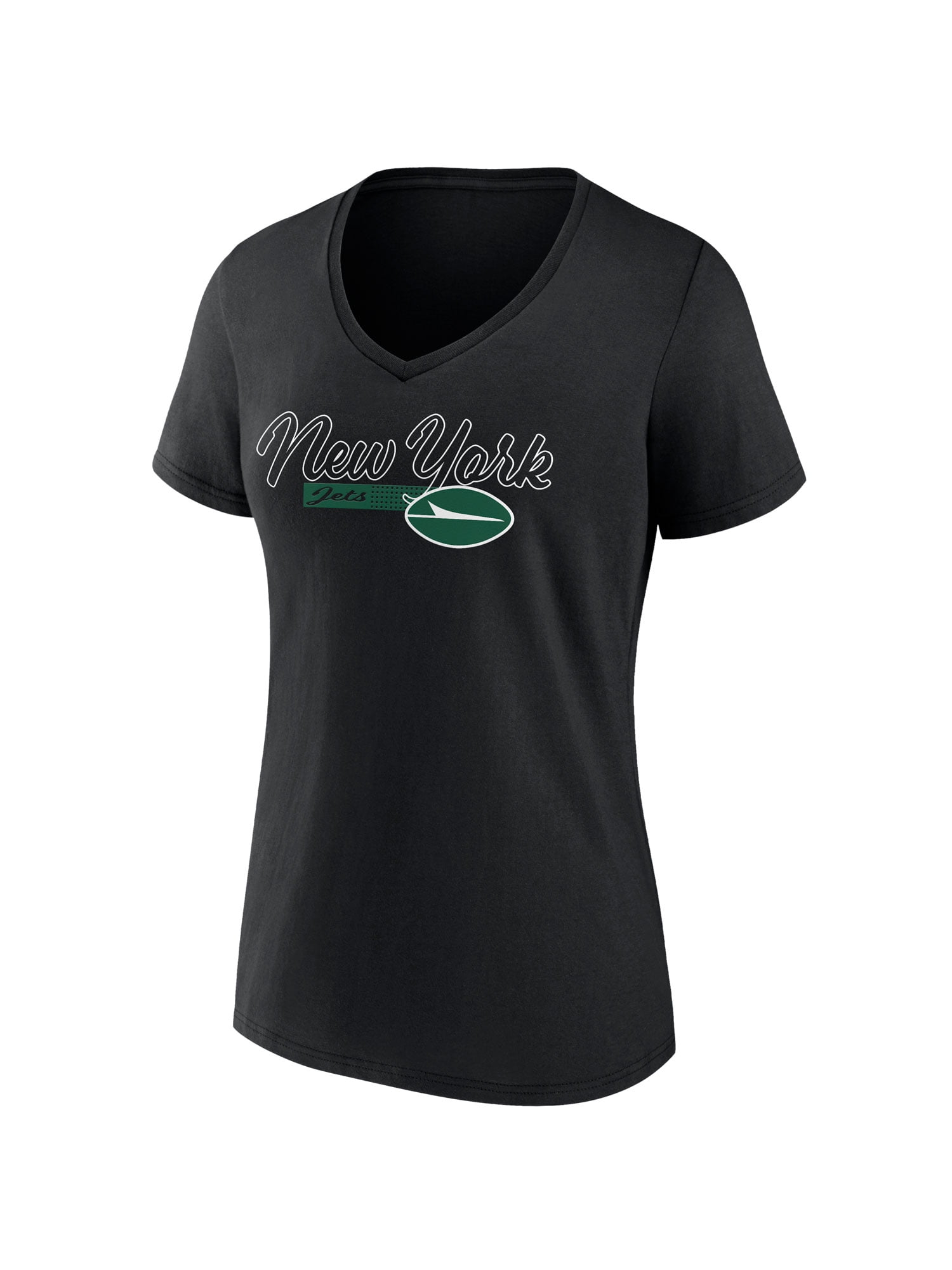NFL New York Jets Women's Cotton Black Short Sleeve T-Shirt