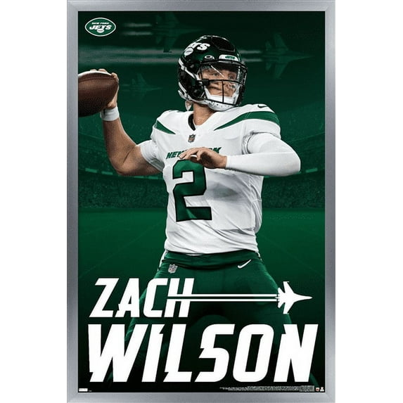 NFL New York Jets - Zach Wilson 21 Wall Poster, 22.375" x 34", Framed