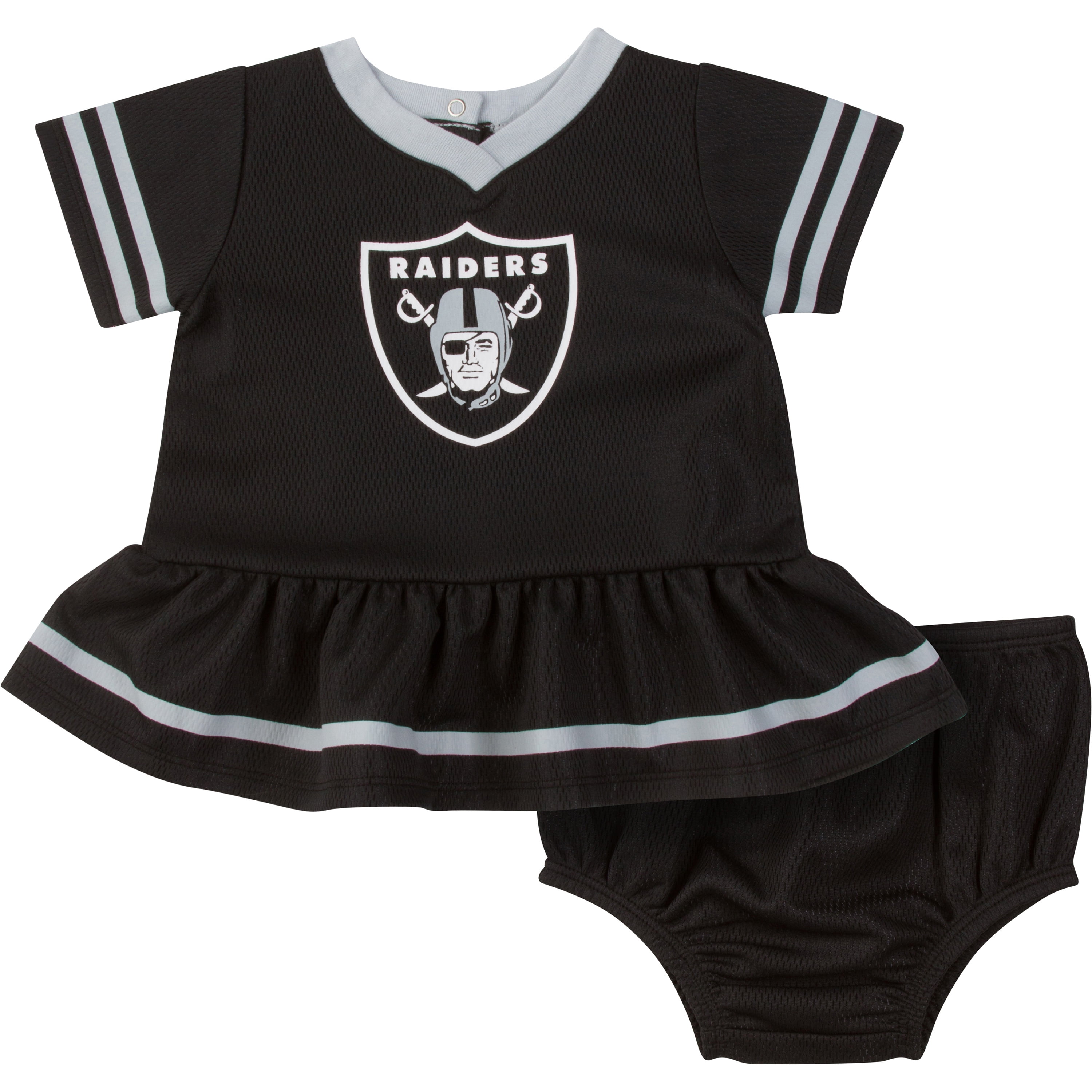 NFL Oakland Raiders Girls Dress and Diaper Cover Outfit Set 2pc