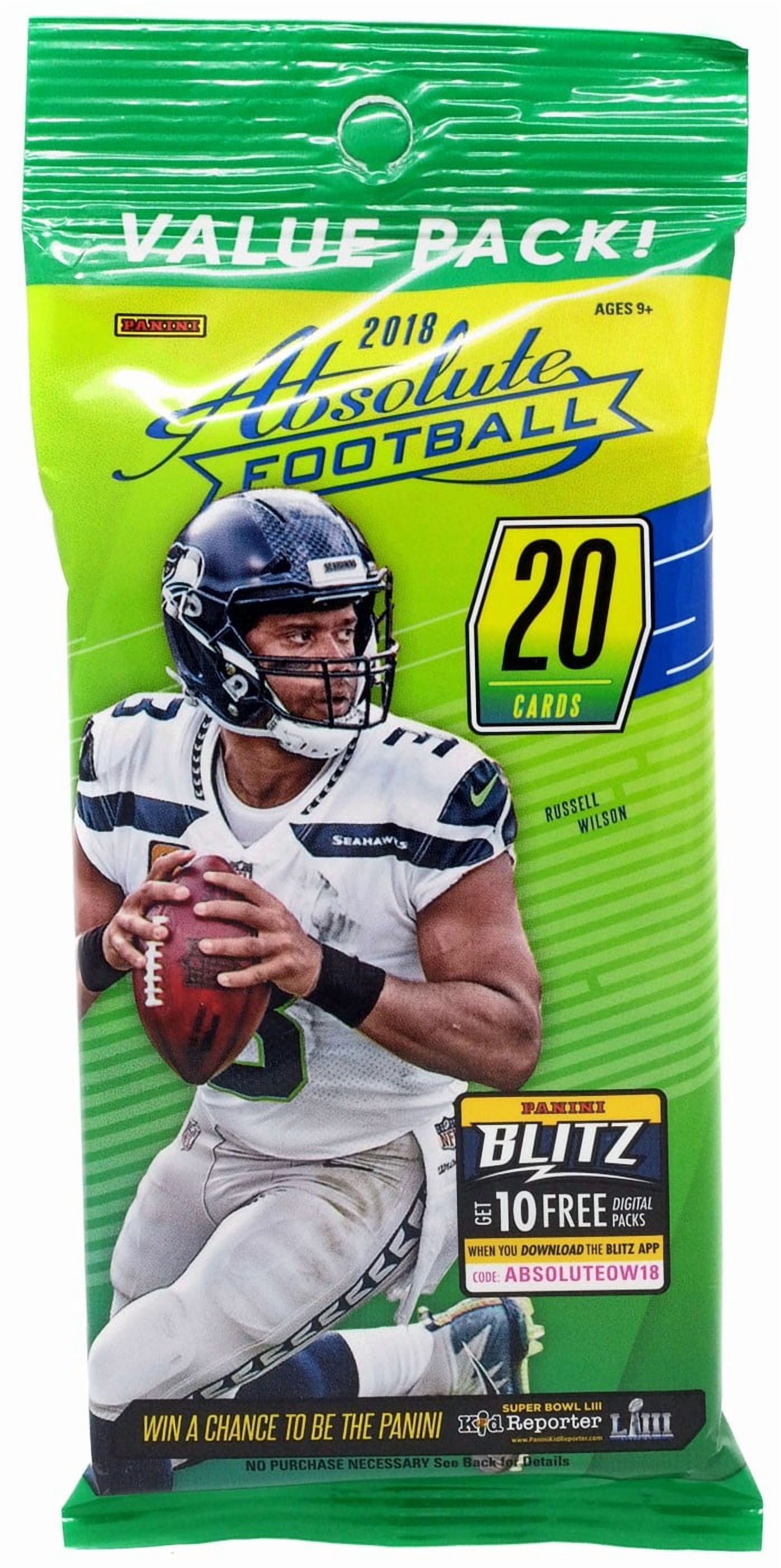 NFL Panini 2018 Absolute Football Trading Card VALUE Pack