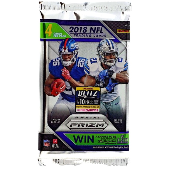 NFL Panini 2018 Prizm Football Trading Card BLASTER Pack (4 Cards)