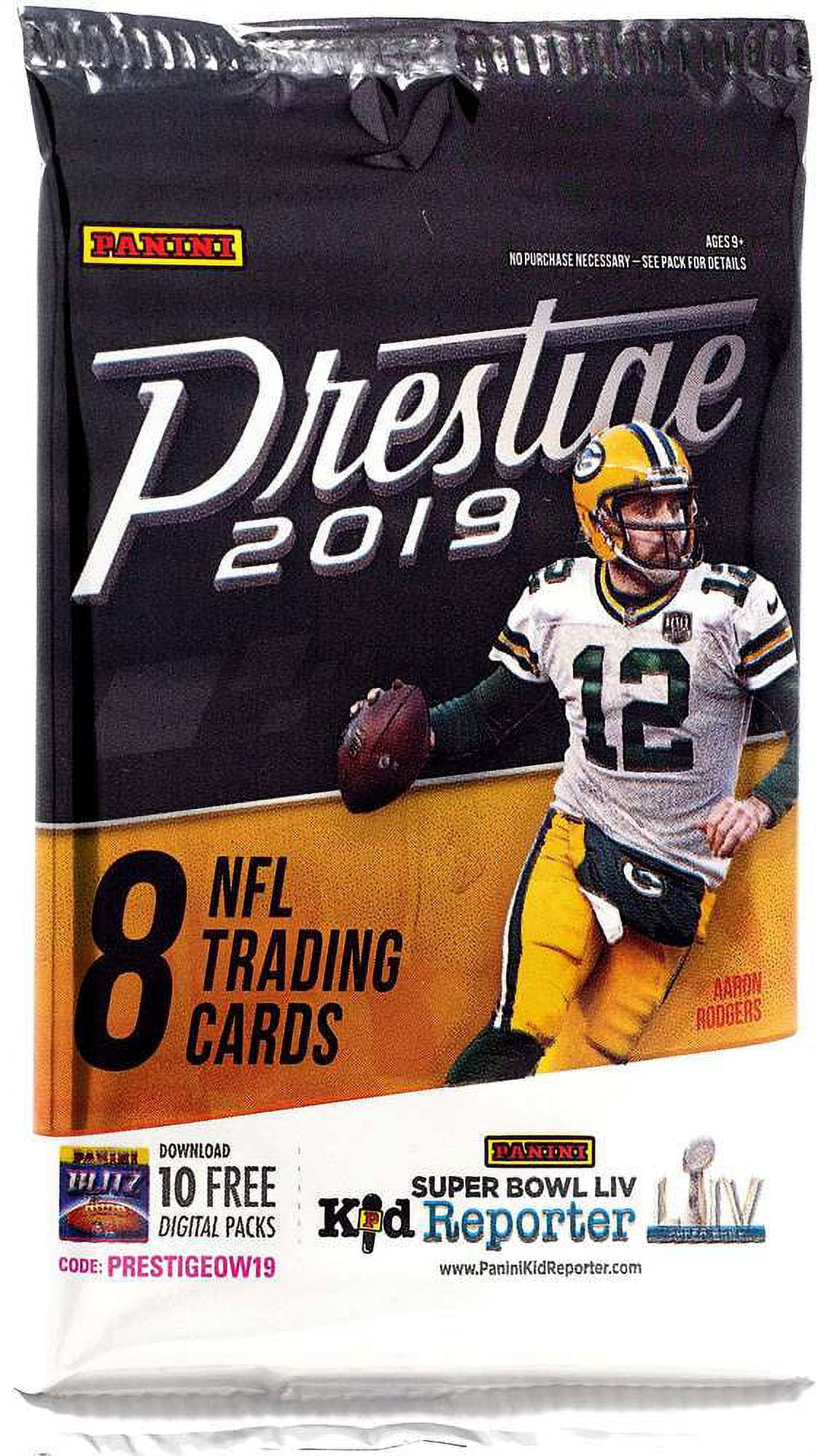 NFL Panini 2019 Prestige Football Trading Card Pack (8 Cards)