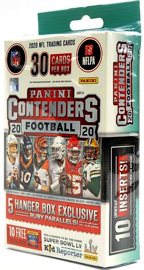 NFL Panini 2020 Contenders Football Trading Card HANGER Box (30 Cards)