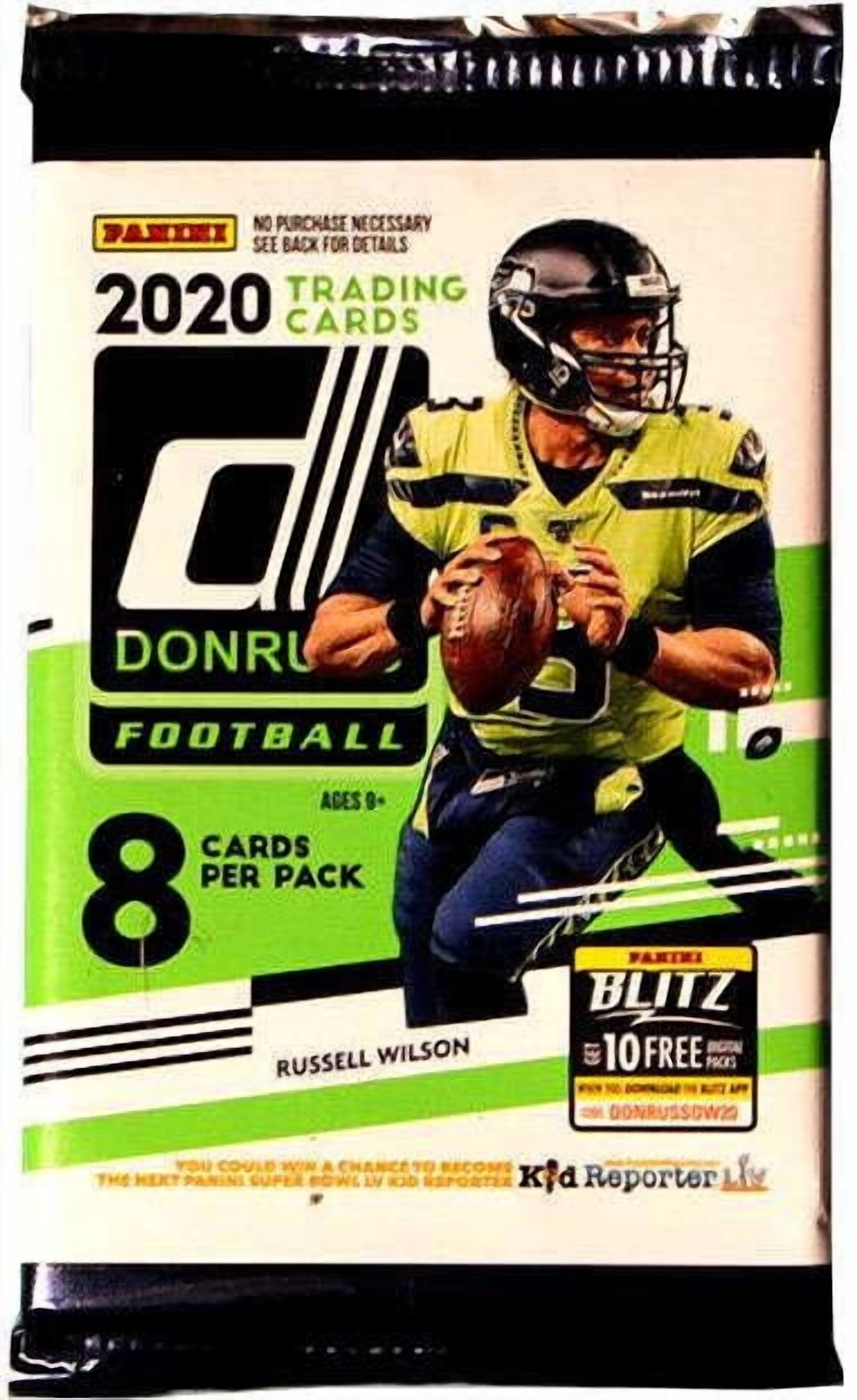 NFL Panini 2020 Donruss Football Trading Card RETAIL Pack (8 Cards!)