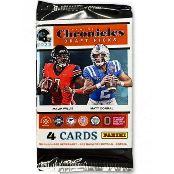 NFL Panini 2022 Chronicles Draft Picks Football Trading Card BLASTER Pack (Look For Brock Purdy Rookie Card!)
