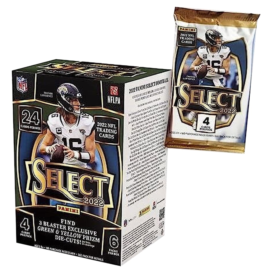 NFL Panini 2022 Select Football Trading Card BLASTER Box (6 Packs, Green  Yellow Die-Cuts!)