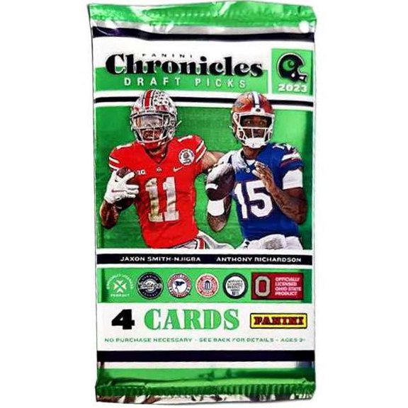 NFL Panini 2023 Chronicles Draft Picks Football Trading Card BLASTER Pack (4 Cards)