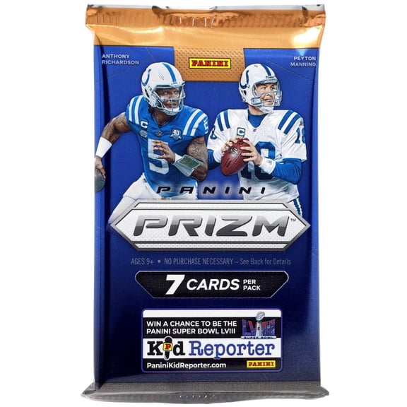 NFL Panini 2023 Prizm Football Trading Card MEGA Box Pack (7 Cards, Neon Green Pulsar Prizms)