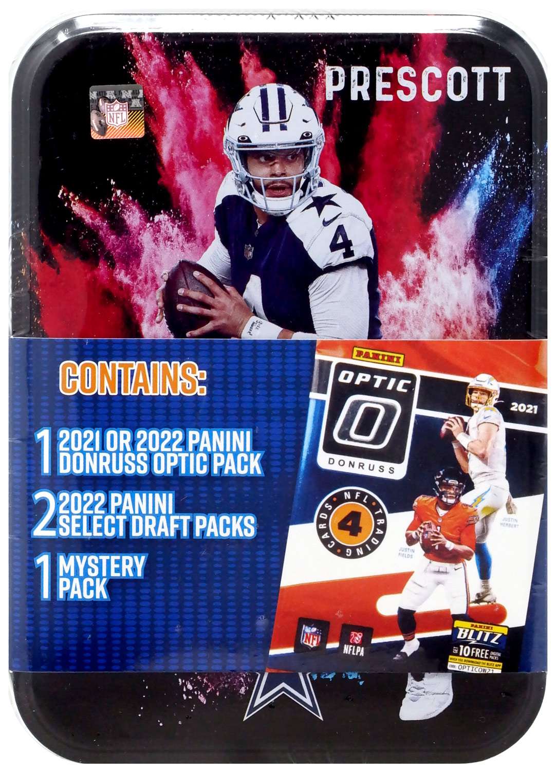 NFL Panini Dak Prescott Trading Card COLLECTOR Tin (1 Donruss Optic