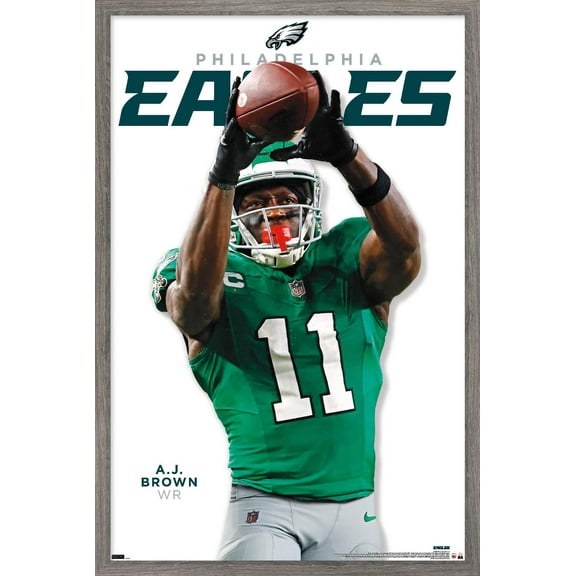 NFL Philadelphia Eagles - A.J. Brown Feature Series 24 Wall Poster, 14.725" x 22.375" Framed