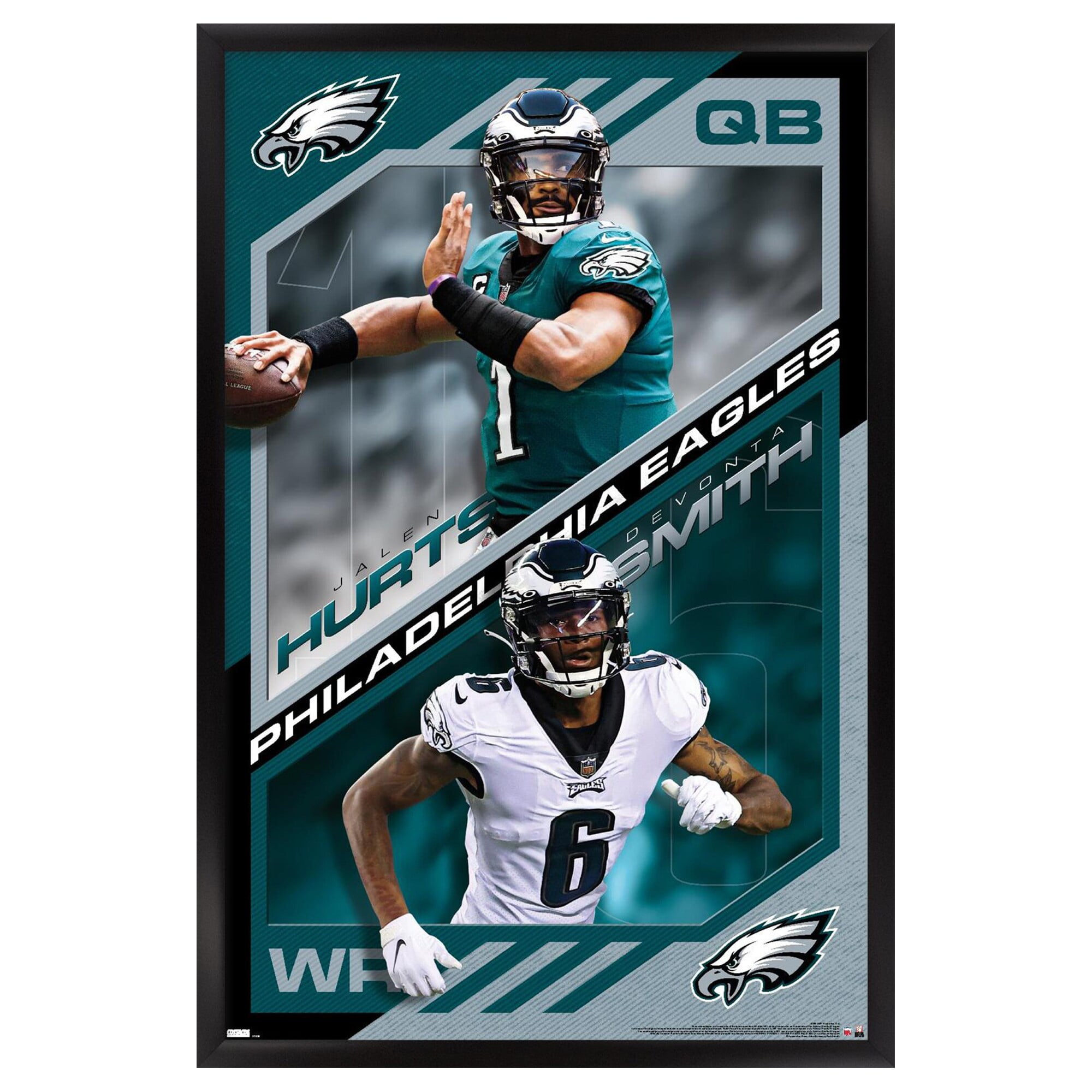 NFL Philadelphia Eagles - Dynamic Duo 21 Wall Poster, 22.375" x 34", Framed