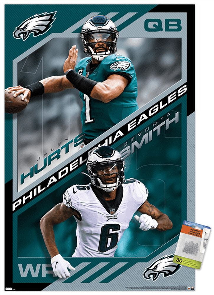 NFL Philadelphia Eagles - Dynamic Duo 21 Wall Poster with Pushpins, 22.375" x 34"