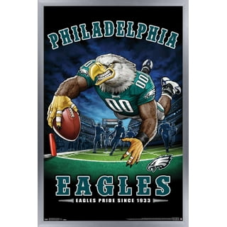 : Trends International NFL Philadelphia Eagles - Neon Helmet 23  Wall Poster, 14.725 x 22.375, Black Framed Version : Sports & Outdoors