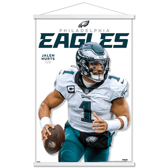 NFL Philadelphia Eagles - Jalen Hurts Feature Series 23 Wall Poster with Magnetic Frame, 22.375" x 34"