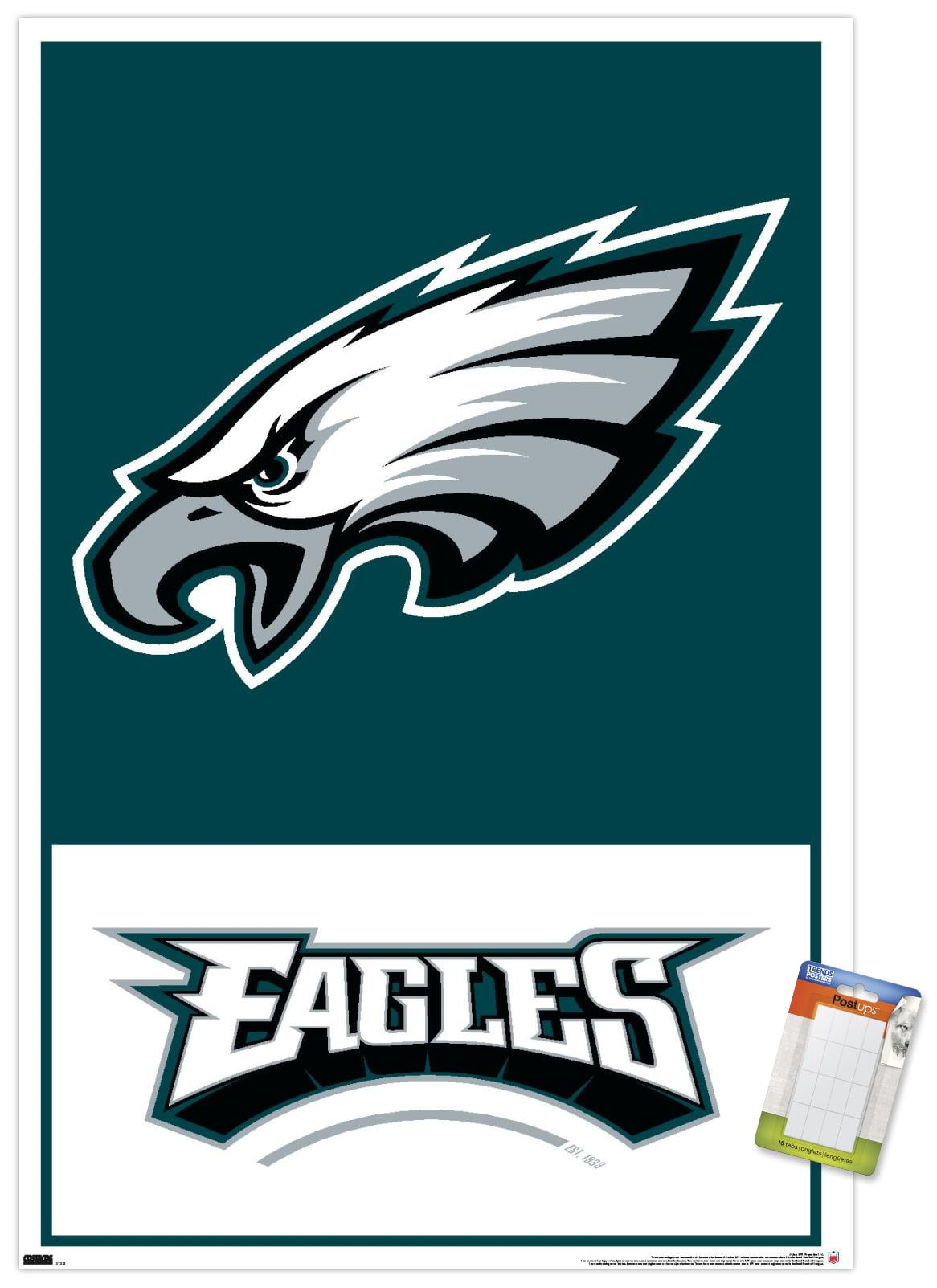 NFL Philadelphia Eagles - Logo 21 Wall Poster, 14.725 x 22.375, Framed