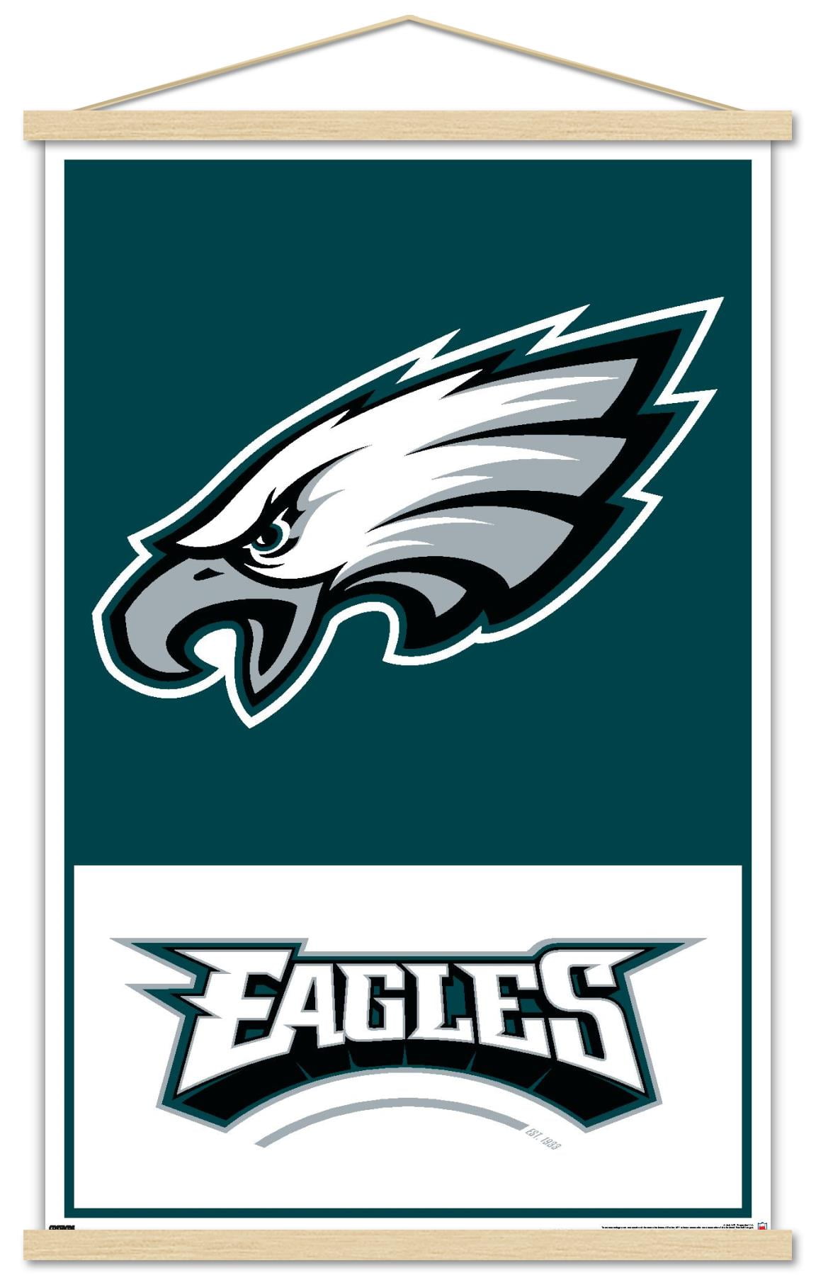 NFL Philadelphia Eagles - Logo 21 Wall Poster, 22.375 x 34, Framed 