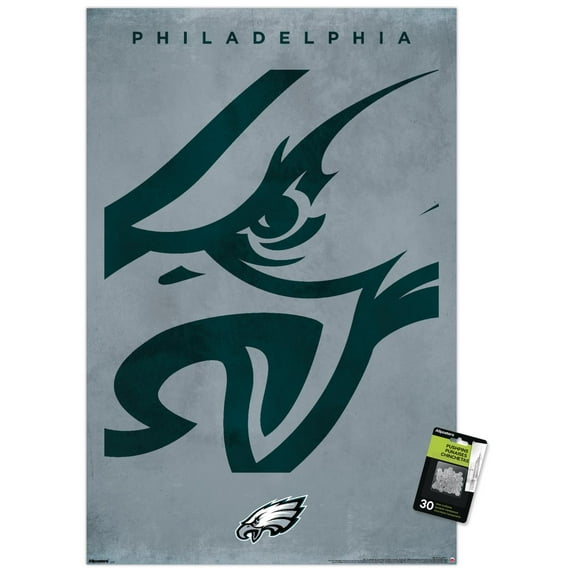 NFL Philadelphia Eagles - Logo 25 Wall Poster with Push Pins, 22.375" x 34"