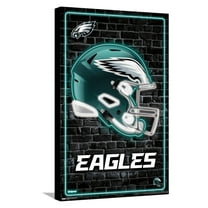 NFL Philadelphia Eagles - Neon Helmet 23 Canvas Wall Poster, 14.725" x 22.375"