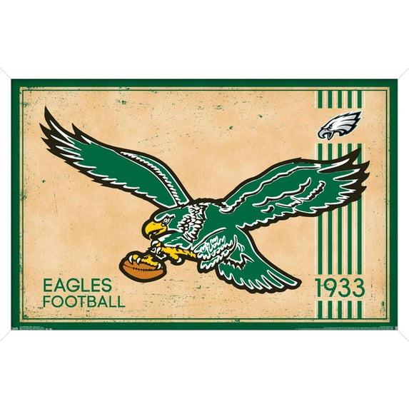 NFL Philadelphia Eagles - Retro Logo 14 Wall Poster, 14.725" x 22.375", Framed