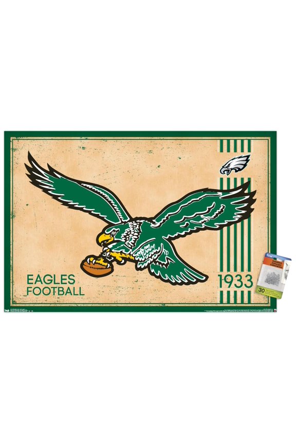 NFL Philadelphia Eagles - Retro Logo 14 Wall Poster with Push Pins, 22.375" x 34"