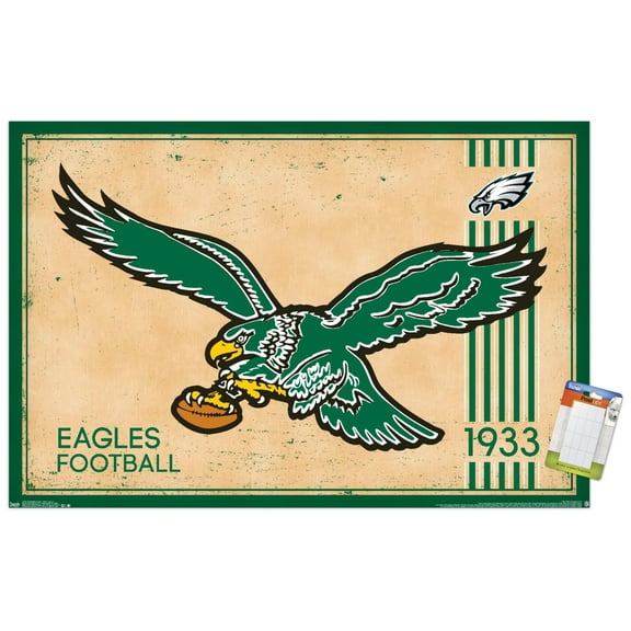 NFL Philadelphia Eagles - Retro Logo Premium Poster and Poster Mount Bundle
