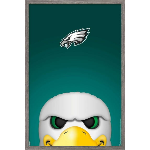 NFL Philadelphia Eagles - S. Preston Mascot Swoop 20 Wall Poster, 22.375" x 34", Framed