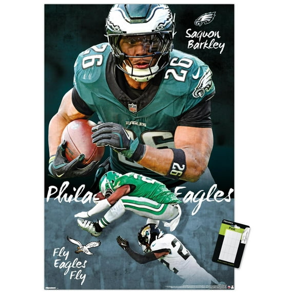 NFL Philadelphia Eagles - Saquon Barkley 25 Wall Poster, 14.725" x 22.375"