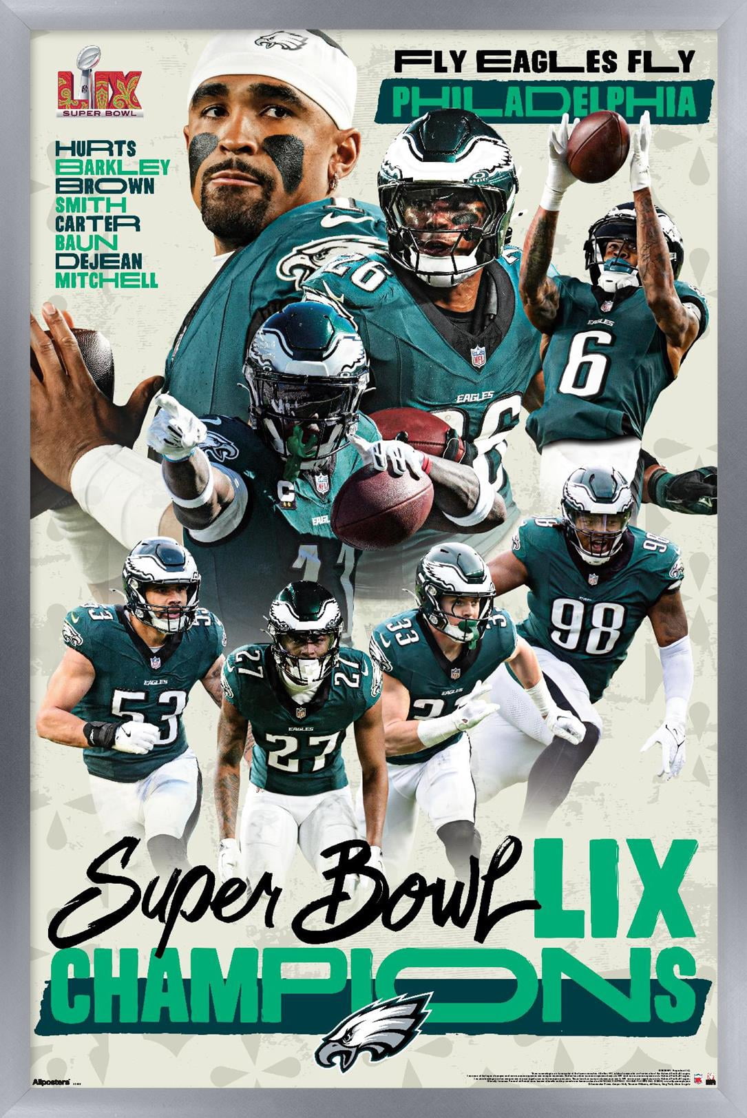 NFL Philadelphia Eagles - Super Bowl LIX Champions Wall Poster, 14.725 ...