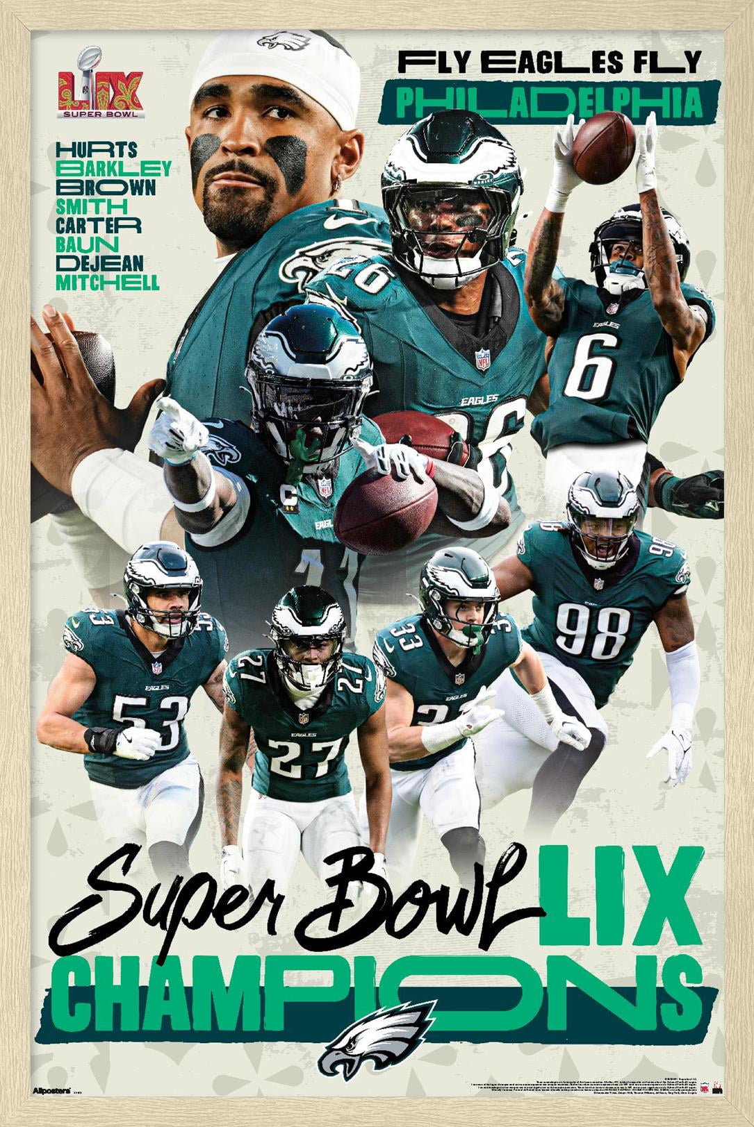 NFL Philadelphia Eagles - Super Bowl LIX Champions Wall Poster, 14.725 ...