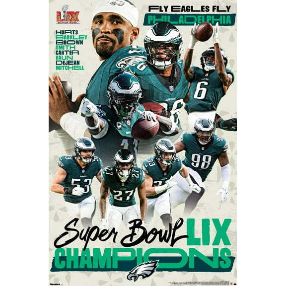 NFL Philadelphia Eagles - Super Bowl LIX Champions Wall Poster, 22.375" x 34"