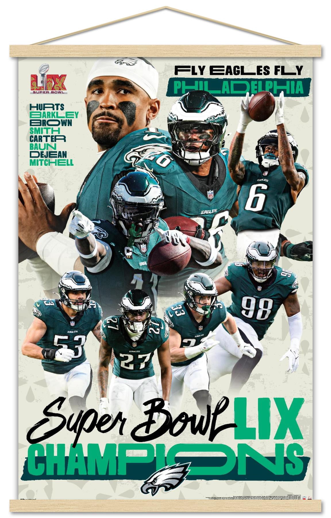 NFL Philadelphia Eagles - Super Bowl LIX Champions Wall Poster with ...
