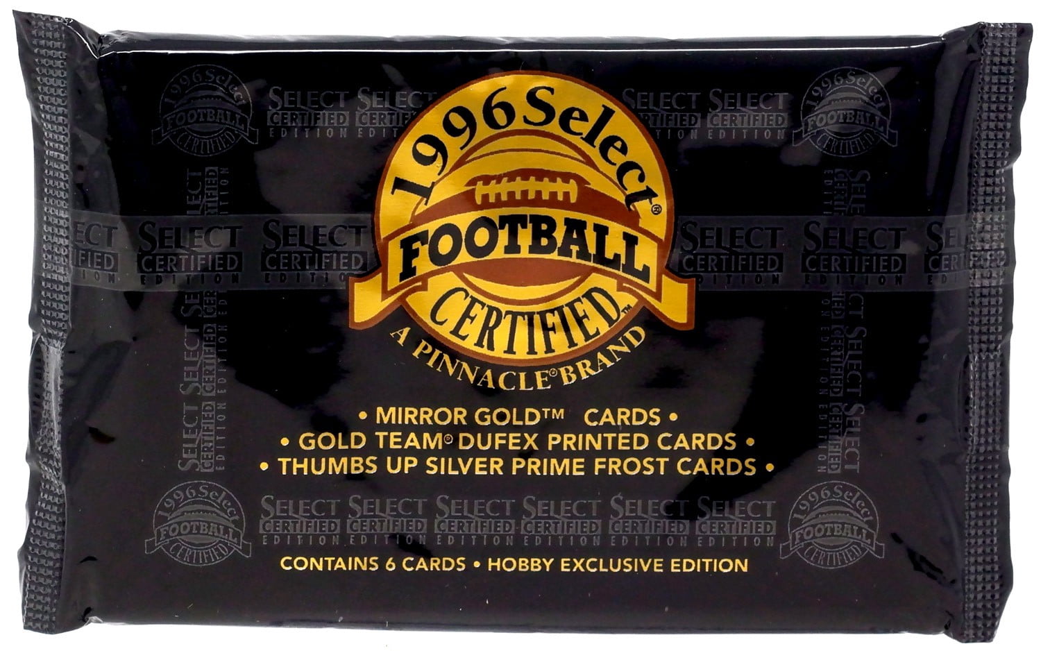 NFL Pinnacle '96 Select Certified Football Trading Card HOBBY Pack (6 Cards)