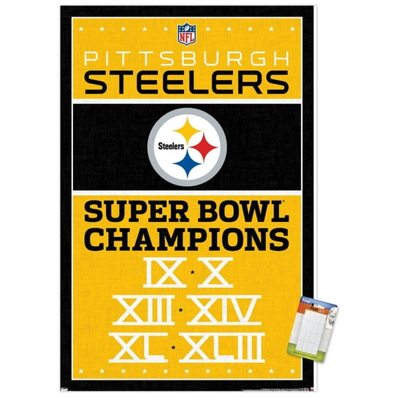 NFL Pittsburgh Steelers - Champions 13 Wall Poster, 14.725" x 22.375"