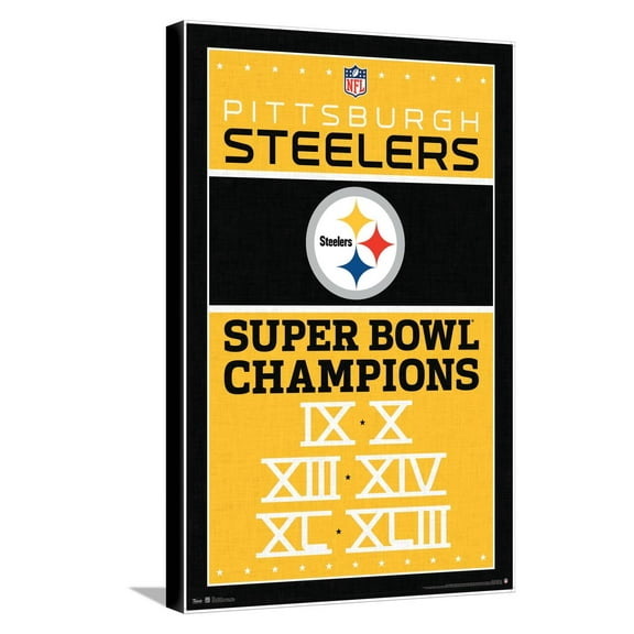 NFL Pittsburgh Steelers - Champions 13 Canvas Wall Poster, 14.725" x 22.375"